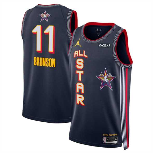 Men%27s 2025 All-Star #11 Jalen Brunson Navy Stitched Jersey Dzhi